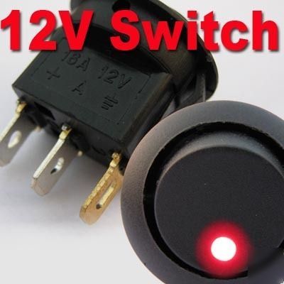 4PCS 12V dc red dot led rocker switch car,boat...spst