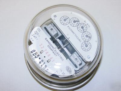 Sangamo J3S, watthour meter,1PHASE,200AMP,240VOLT,5DIAL