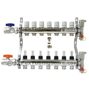 7-branch premium pex manifold for radiant heat