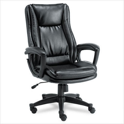 Alera clio high back swivel tilt leather chair black