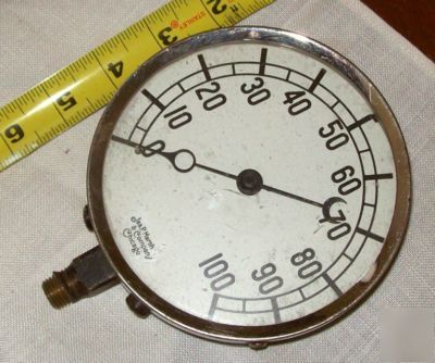 Big brass antique jp marsh & co chicago pressure gauge