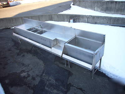 Perlick under bar 3 bay sink blender station ice chest