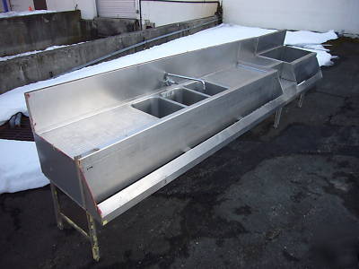 Perlick under bar 3 bay sink blender station ice chest