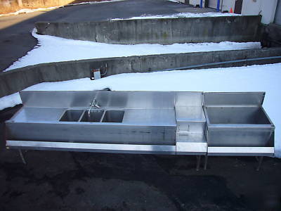Perlick under bar 3 bay sink blender station ice chest