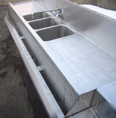 Perlick under bar 3 bay sink blender station ice chest