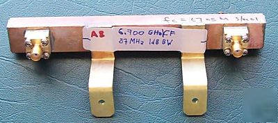 Rf microwave bandpass filter, 6.70 ghz / 87 mhz, data
