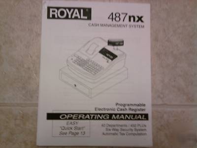 Royal 487NX cash management system manual guides < $15