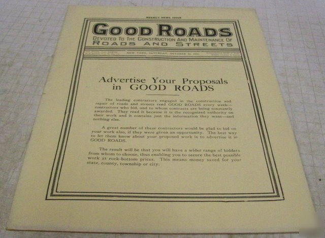 Good roads 1915 construction magazine vol.48, no.18