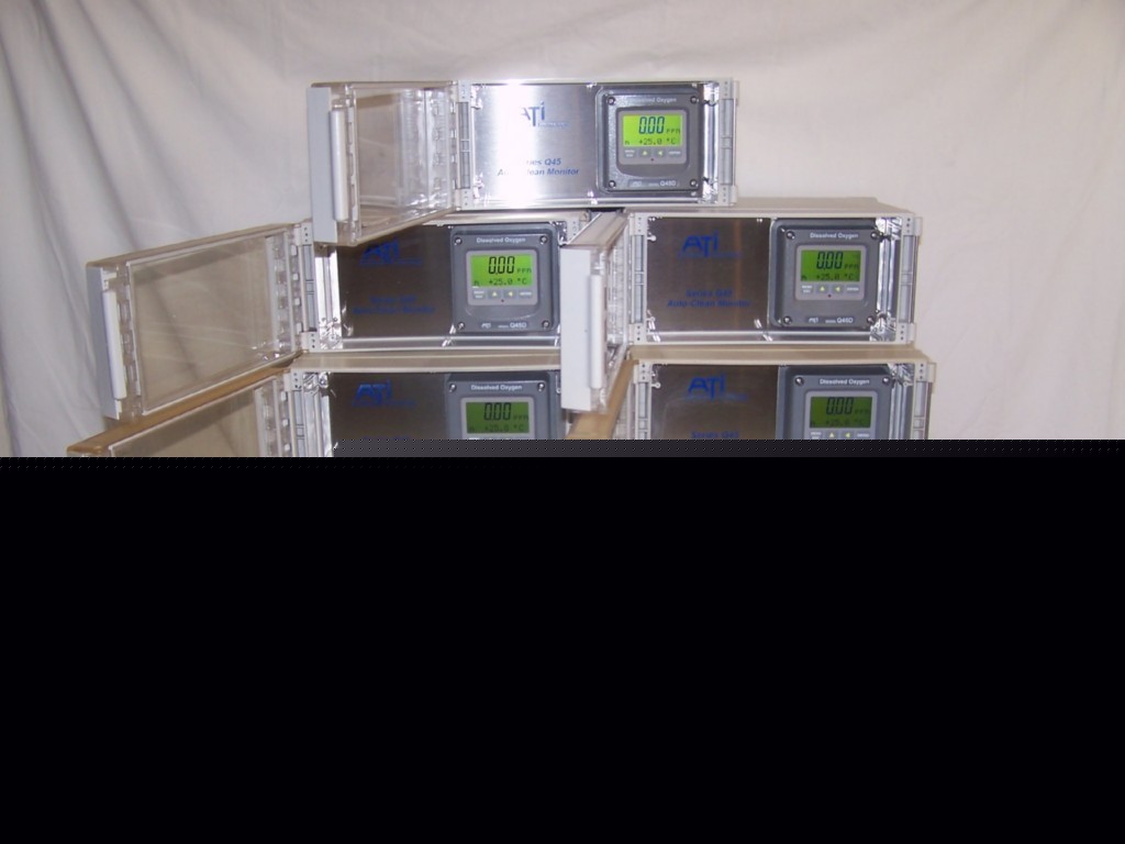 (9) ati model Q45D self cleaning oxygen monitors bin 