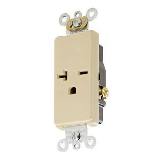 Decora 20A 250V receptical, nema 6-20R, ivory