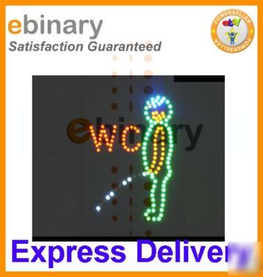 Led wc boy gent toilet sign restaurant bar hotel birght
