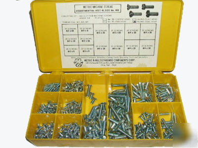 Metric slotted oval head machine screw assortment 