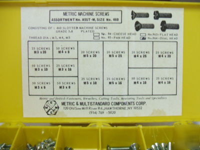 Metric slotted oval head machine screw assortment 