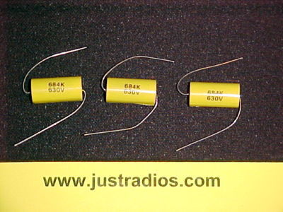 0.68UF at 630V tubular axial film capacitors : qty=12 