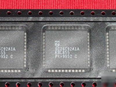 10 pcs. philips# SC26C92A1A, ic uart dual w/fifo 44-plc