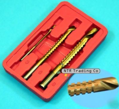 3 pc titanium drill hole saw bit set - 3MM 6MM 8MM