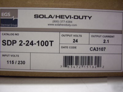 Sola din rail power supply 24VDC sdp 2-24-100T