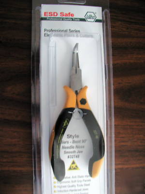 Wiha esd safe precision bent needle nose pliers 32748