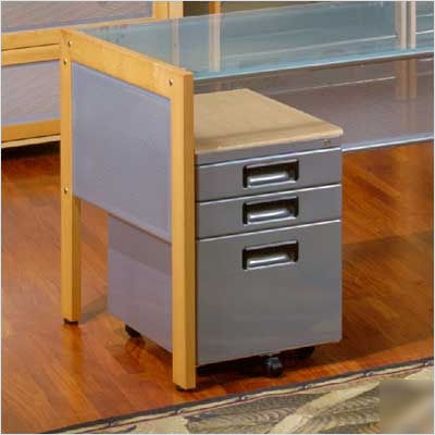 Office line mobile pedestal finish: silver/natural