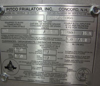 New pitco 45C+ single well deep fryer, ng