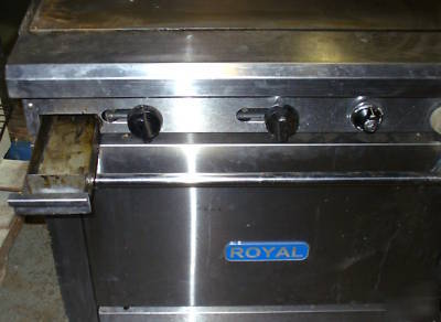 Royal gas griddle/oven combination unit