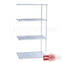 Safco wire shelving industrial 4SHELF addon unit