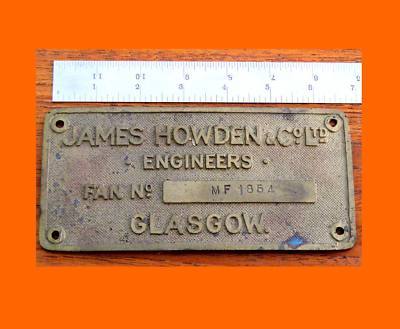 Heavy cast brass name tag for marine ships fan glasgow