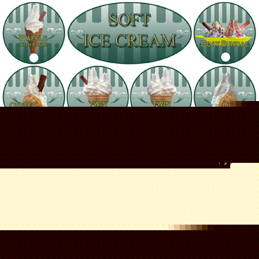 Ice cream van / truck parlour sticker,traditional style