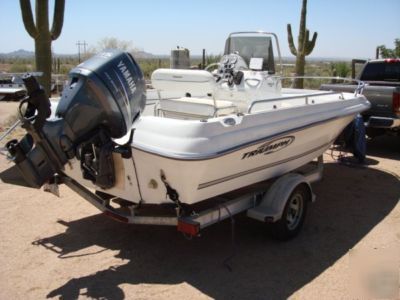 2006 triumph boat 190 bay aluminum trailer 73 hours gd