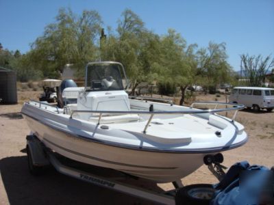 2006 triumph boat 190 bay aluminum trailer 73 hours gd