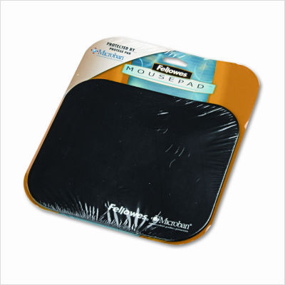 Mouse pad with microban, nonskid base, 9 x 8, black