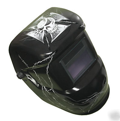 Solar auto darkening welding helmet mig tig skull bwire