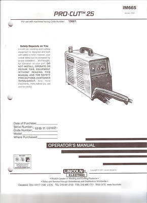 Lincoln plasma pro-cut 25 K1756-1 