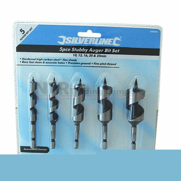 5PC stubby auger hex drill bit set 100MM