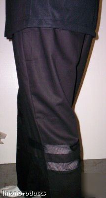 Chef pants trousers cool max vented jet black baggy xs