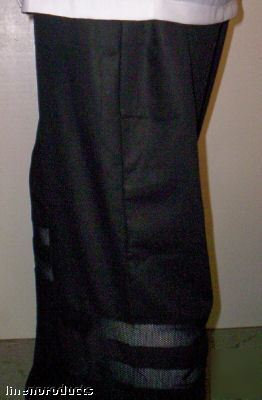 Chef pants trousers cool max vented jet black baggy xs