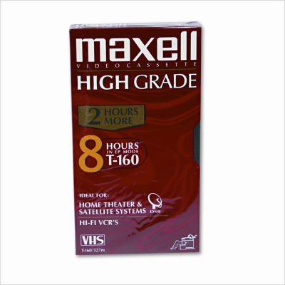 High grade vhs videotape cassette, eight hours