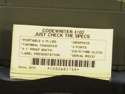 New 1 codewriter model 4102 bar code printer 