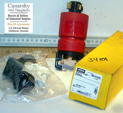 New 1 hubbell HBL9368 straight blade angle plug 