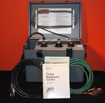 New biddle 210400 5.0 kv megohmeter test set, w/ accy's