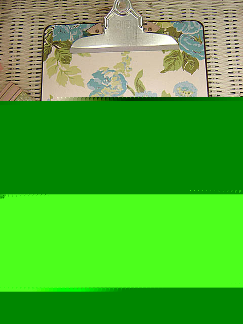 Shabby cottage chic blue roses french office clipboard