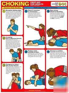 Choking first aid instructional chart poster arc-aha
