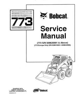 Bobcat service manual 773 skidsteer ingersoll rand