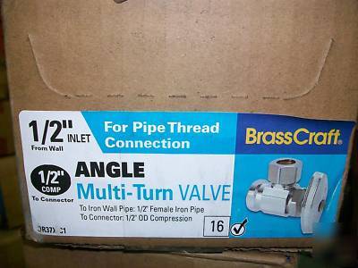 Brass craft multi-turn angle valve 1/2