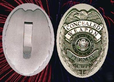 Concealed weapons permit badge/gunmetal dark color