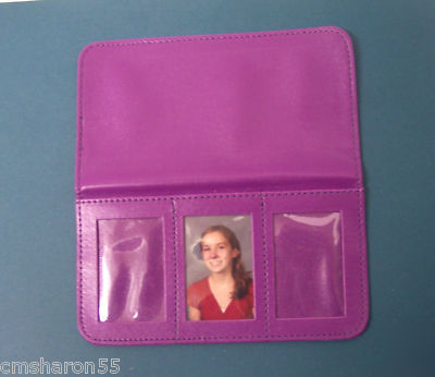 Leather photo pocket planner calendar checkbook cover n