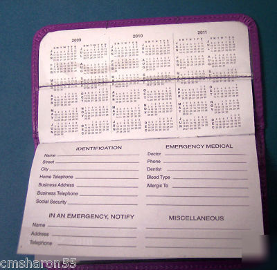 Leather photo pocket planner calendar checkbook cover n