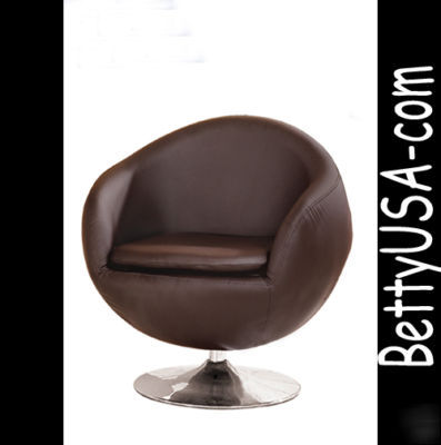 New modern leather brown swivel coffee chair 