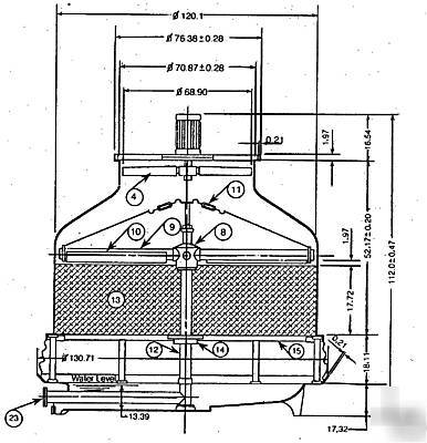  cooling tower 175 nominal ton non-corrosive w/warranty