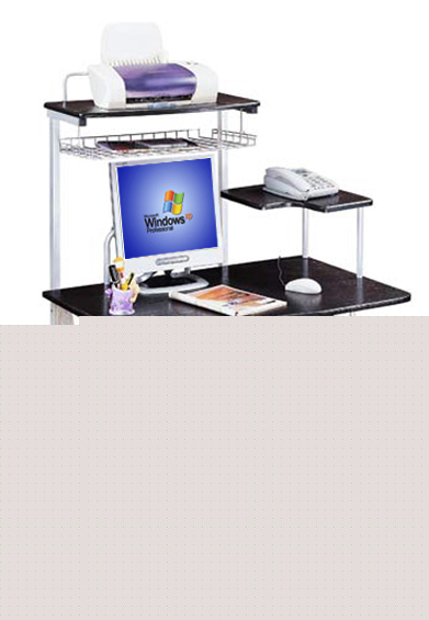 Ergonomic multi-shelf computer desk - espresso $350